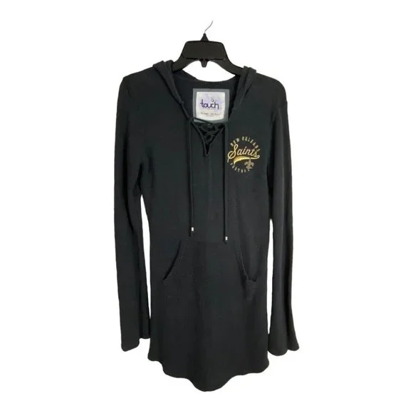 slim fit dress slacks Sequence Black Game Day Dress with Gold Graphic Design Football and Lettering main image 0